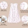 100% Cotton Baby Sleep Sack, 0-6 Months Baby Wearable Blanket, 2-Way Zipper Infant Sleeping Sack for Baby Boys Girls, 2 Pack Comfy Small Size Sleeveless Sleeping Bags, Rainbow & Pink Elephant