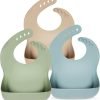 Baby Bibs for Boys Girls, 3 Pack Soft Adjustable Silicone Bibs for Babies Toddlers, BPA Free, Waterproof Bibs for Baby Eating Essentials Baby Gifts