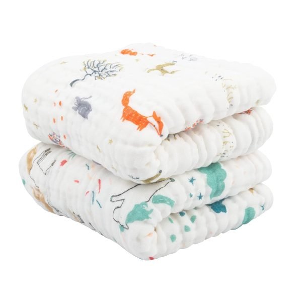 Baby Bath Towels 2 Pack, 100% Muslin Cotton Hooded Towel for Newborn,Toddler,Infant, Absorbent & Hypoallergenic Baby Gift for Boys Girls 35"x35" T0607