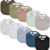 Baby Snap Bibs for Boys Girls,10 Pack Drool Bibs with Snap,Organic Cotton Snap Closure Bibs for Newborn