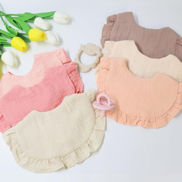 Muslin Baby Bibs for Baby Girls, Muslin Bibs Drool Bandana Bibs