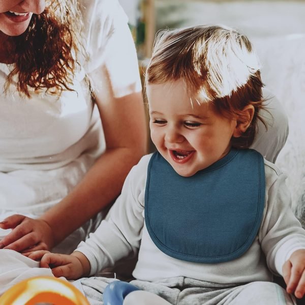 Baby Snap Bibs for Boys Girls,10 Pack Drool Bibs with Snap,Organic Cotton Snap Closure Bibs for Newborn