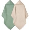 Baby Bath Towels, 100% Muslin Cotton Hooded Baby Towels for Newborn, 2 Pack Baby Towels with Hood for Infant Toddler and Kids, Large 32x32Inch, Soft and Absorbent