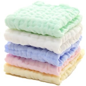 717MB4C-7zL._SL1001 Baby Washcloths - Natural Cotton Baby Wipes - Soft Newborn Face Towel and Washcloth for Sensitive Skin, Registry as Shower, 5 Pack 12x12 inches