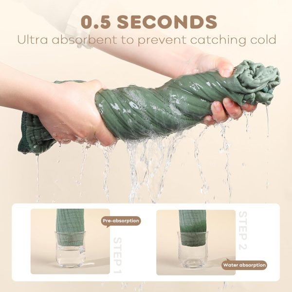 Baby Bath Towels, 100% Muslin Cotton Hooded Baby Towels for Newborn, 2 Pack Baby Towels with Hood for Infant Toddler and Kids, Large 32x32Inch, Soft and Absorbent