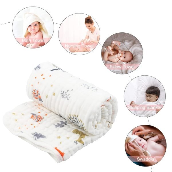 Baby Bath Towels 2 Pack, 100% Muslin Cotton Hooded Towel for Newborn,Toddler,Infant, Absorbent & Hypoallergenic Baby Gift for Boys Girls 35"x35" T0607