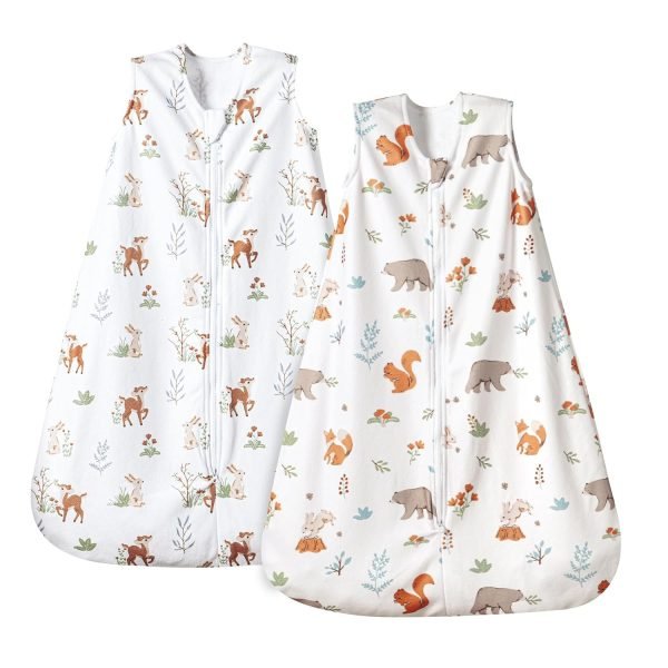 Soft Micro-Fleece Baby Sleep Sack, 6-12 Months Warm Baby Wearable Blanket, 2-Way Zipper Sleeping Bags, 2 Pack Comfy Toddler Sleeping Sack for Baby Girls, Medium Size, Floral