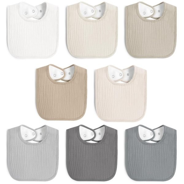 8 Pack Baby Muslin Bibs 100% Cotton Bibs for Boys Girls,Soft and Absorbent Bib Set for Feeding and Drooling