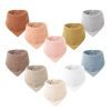 Muslin Baby Bibs 10 Pack Baby Bandana Drool Bibs 100% Cotton for Unisex Boys Girls,10 Solid Colors Set for Teething Drooling