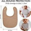 Baby Snap Bibs for Boys Girls,10 Pack Drool Bibs with Snap,Organic Cotton Snap Closure Bibs for Newborn