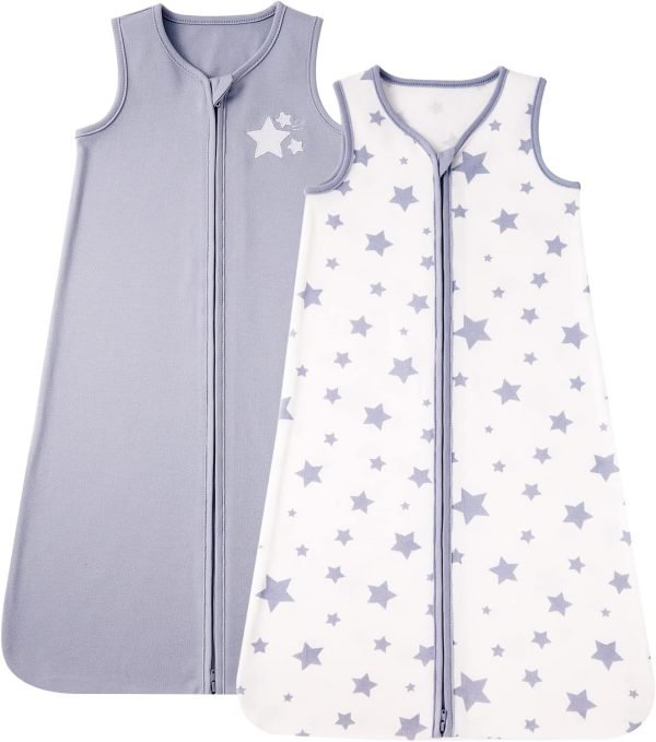 Baby Sleep Sack 18-24 Months 100% Cotton, Baby Boy Wearable Blanket 2-Way Zipper TOG 0.5, Breathable Lightweight Baby Sleeping Bag 2 Pack, Toddler Sleep Sacks 2t, Dinosaur, X-Large