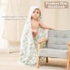 Baby Bath Towels, 100% Muslin Cotton Hooded Baby Towels for Newborn, 2 Pack Baby Towels with Hood for Infant Toddler and Kids, Large 32x32Inch, Soft and Absorbent