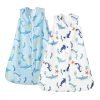 Soft Micro-Fleece Baby Sleep Sack, 6-12 Months Warm Baby Wearable Blanket, 2-Way Zipper Sleeping Bags, 2 Pack Comfy Toddler Sleeping Sack for Baby Girls, Medium Size, Floral