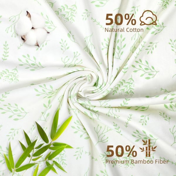 Baby Towels 2 Pack,Hooded Baby Towels Set,Baby Infant Bath Towels with Hood,Soft and Absorbent Nursery Towel,Large 28x28 Inch,Newborn Essential(Mint Green Leaves + Mint Green)