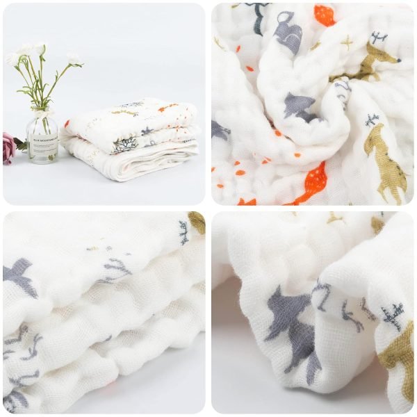 Baby Bath Towels 2 Pack, 100% Muslin Cotton Hooded Towel for Newborn,Toddler,Infant, Absorbent & Hypoallergenic Baby Gift for Boys Girls 35"x35" T0607