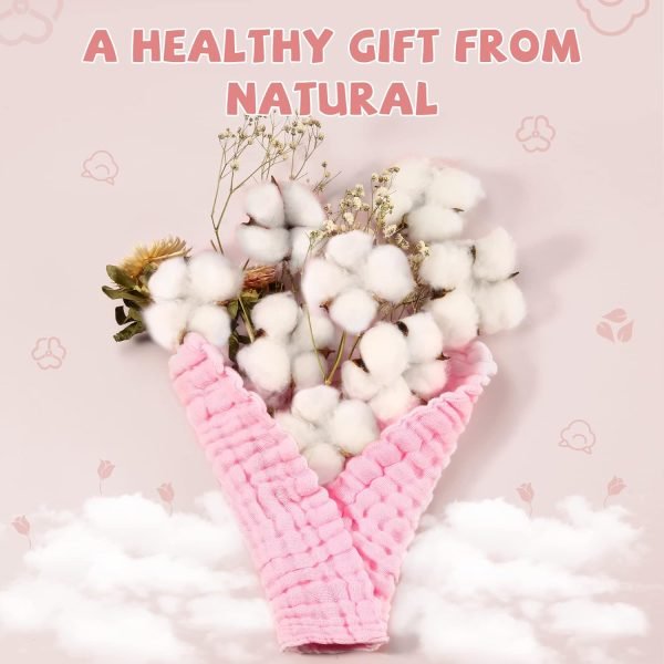 71OmWEiGsTL._SL1500 Baby Washcloths and Burp Cloths, Soft Absorbent Towels for Newborns, 6 Pack, 12x12 Inches (Pink)