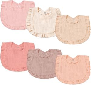 Muslin Baby Bibs for Baby Girls, Muslin Bibs Drool Bandana Bibs