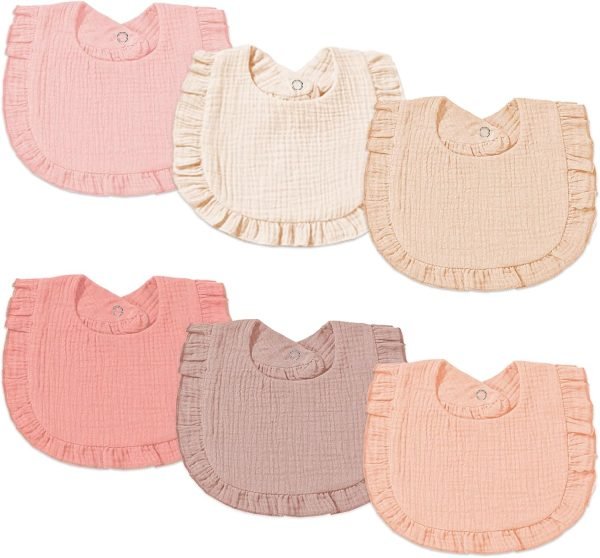 Muslin Baby Bibs for Baby Girls, Muslin Bibs Drool Bandana Bibs