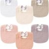 71Qb3k7kTjL._AC_SL1500 Muslin Baby Bibs for Boys Girls 6 Pack, 100% Cotton Baby Bib for Drooling and Teething, Absorbent Bandana Bibs