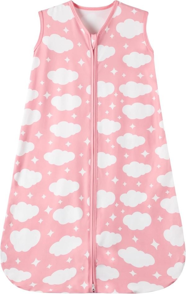 Baby Sleep Sack 6-12 Months Baby Wearable Blanket 100% Rayon Cotton 2-Way Zipper Toddler Sleeping Sack，Comfy Soft Lightweight TOG 0.3