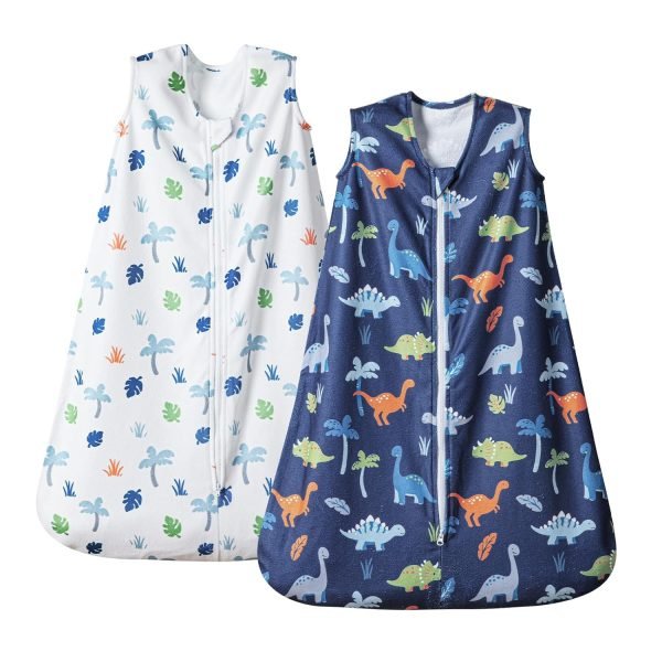 Soft Micro-Fleece Baby Sleep Sack, 6-12 Months Warm Baby Wearable Blanket, 2-Way Zipper Sleeping Bags, 2 Pack Comfy Toddler Sleeping Sack for Baby Girls, Medium Size, Floral