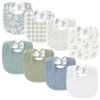 Muslin Baby Bibs 8 Pack Baby Bandana Drool Bibs Cotton for Unisex Boys Girls, 8 Solid Colors Set for Teething Drooling