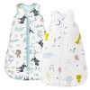 Sleep Sack Baby Winter Wearable Blanket with 2-Way Zipper,2.5 TOG Cotton Sleep Sack Unisex (White Animal, 6-12 Months)