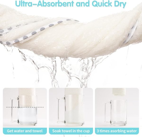 Baby Towel, 2 Pack Cotton Baby Towel Set, 31 X 31 Inch Super Soft Baby Bath Towel for Infants, Toddlers and Newborn (Panda)