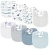 Muslin Baby Bibs 8 Pack Baby Bandana Drool Bibs Cotton for Unisex Boys Girls, 8 Solid Colors Set for Teething Drooling