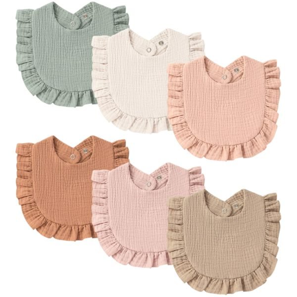 Baby Muslin Bibs Bandana Drool Bibs for Unisex Boys & Girls, Soft and Absorbent Cotton Teething Drooling Bib Set for Newborn Toddler