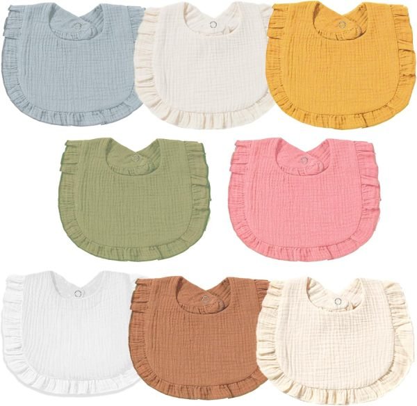 71hD_99SZcL._AC_SL1500_59279f9e-463e-4547-9347-014500074906 Muslin Baby Bibs for Baby Girls, Muslin Bibs Drool Bandana Bibs
