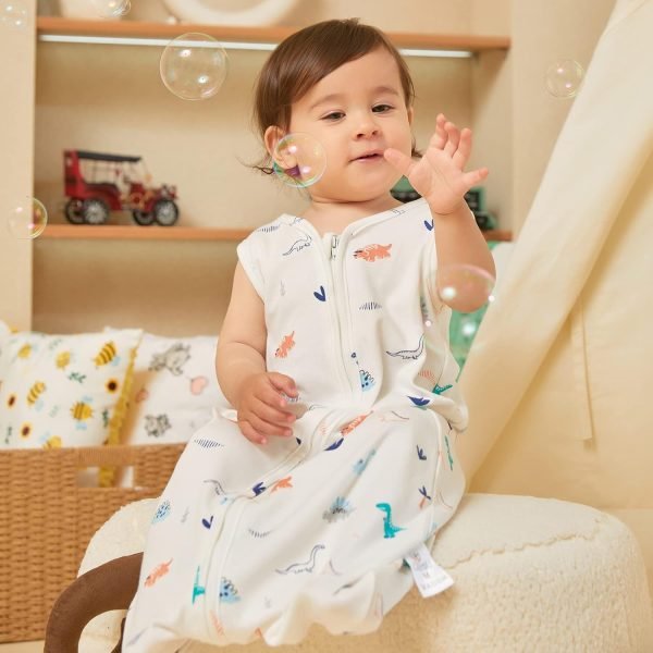 Baby Sleep Sack 18-24 Months 100% Cotton, Baby Boy Wearable Blanket 2-Way Zipper TOG 0.5, Breathable Lightweight Baby Sleeping Bag 2 Pack, Toddler Sleep Sacks 2t, Dinosaur, X-Large