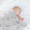 Ultra Soft Muslin Baby Blanket, Made of Viscose from Bamboo and Muslin from Cotton, A Versatile Swaddle and Bed Blanket for Babies, Toddlers, Boys, and Girls (Forest Elephant 1 Pack).
