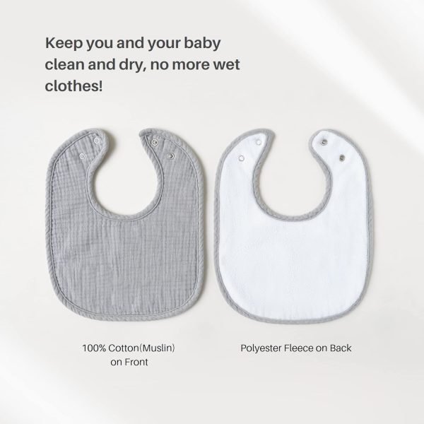 71wX5F0NiwL._AC_SL1500 Muslin Baby Bibs for Boys Girls 6 Pack, 100% Cotton Baby Bib for Drooling and Teething, Absorbent Bandana Bibs
