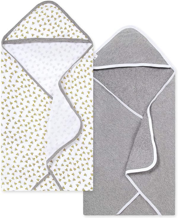811O8w7AgkL._AC_SL1500 Baby Infant Hooded Towels! Organic Cotton, Unisex Bath Essentials and Newborn Necessities, Soft Nursery Towel with Hood Set, 2-Pack Size 29 x 29 Inch