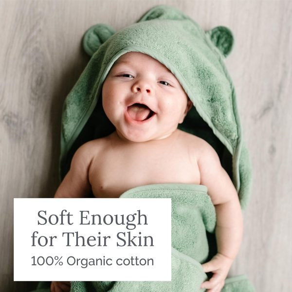 Premium Hooded Baby Bath Towel - Hooded Baby Towels Made with Organic Cotton from Turkey, Newborn Baby Towel with Hood, Ultra Soft Baby Towels, Hooded Baby Towels Girl, Boy, Baby Essentials