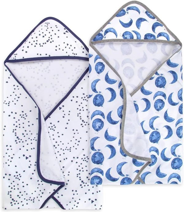 813m07h56cL._AC_SL1500 Baby Infant Hooded Towels! Organic Cotton, Unisex Bath Essentials and Newborn Necessities, Soft Nursery Towel with Hood Set, 2-Pack Size 29 x 29 Inch