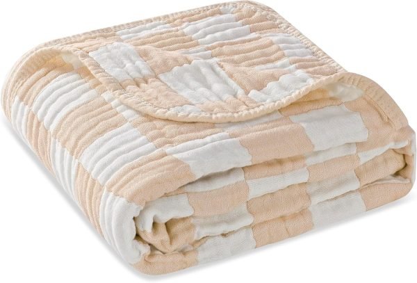 Ultra Soft Muslin Baby Blanket, Made of Viscose from Bamboo and Muslin from Cotton, A Versatile Swaddle and Bed Blanket for Babies, Toddlers, Boys, and Girls (Forest Elephant 1 Pack).