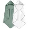 Hooded Baby Towels for Newborn 2 Pack 100% Muslin Cotton Baby Bath Towel with Hood for Babies, Infant, Toddler and Kids, Large 32x32Inch, Soft and Absorbent Newborn Essential