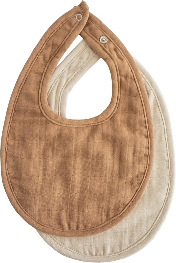 Muslin Baby Bib | Soft Cotton for Infant Drips, Drools & Feedings | Adjustable Fit | 2 Pack