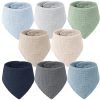 Muslin Baby Bibs Bandana Drool Bibs for Baby Boys & Girls, Soft and Absorbent Cotton Teething Bib Set for Newborn Toddler 8 Packs