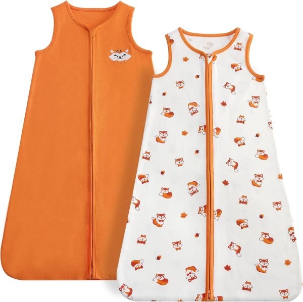 Baby Sleep Sack 18-24 Months 100% Cotton, Baby Boy Wearable Blanket 2-Way Zipper TOG 0.5, Breathable Lightweight Baby Sleeping Bag 2 Pack, Toddler Sleep Sacks 2t, Dinosaur, X-Large