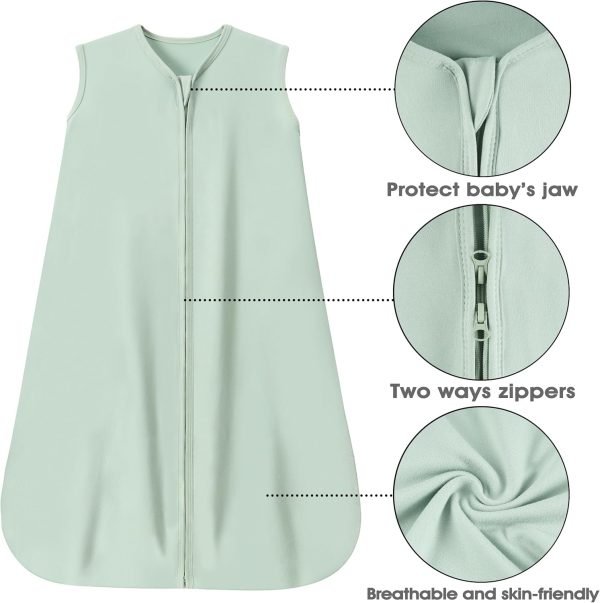 Baby Sleep Sack 6-12 Months Baby Wearable Blanket 100% Rayon Cotton 2-Way Zipper Toddler Sleeping Sack，Comfy Soft Lightweight TOG 0.3