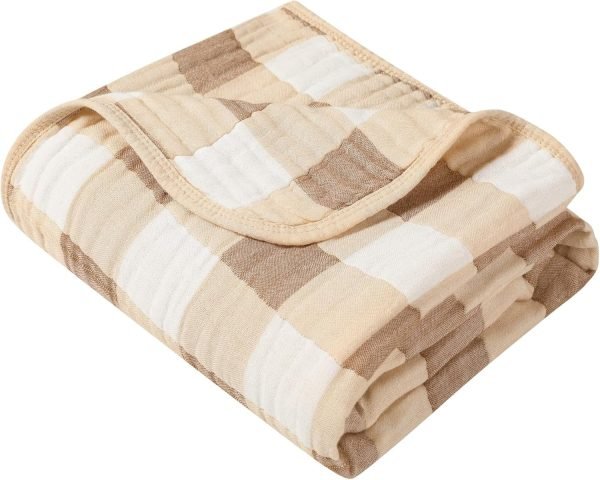 Ultra Soft Muslin Baby Blanket, Made of Viscose from Bamboo and Muslin from Cotton, A Versatile Swaddle and Bed Blanket for Babies, Toddlers, Boys, and Girls (Forest Elephant 1 Pack).