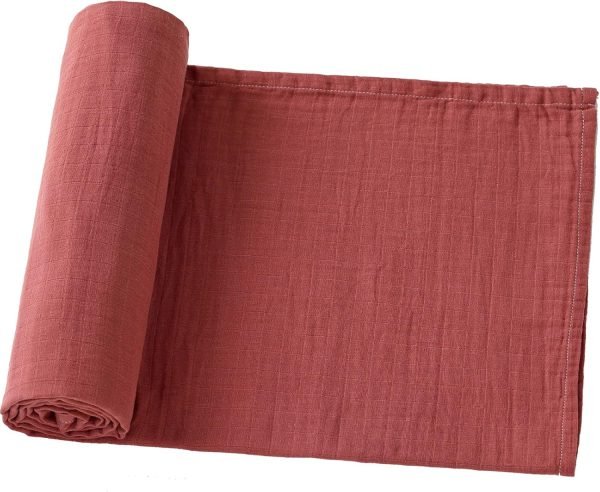 Muslin Swaddle Blankets for Boys and Girls, Soft Cotton Baby Swaddle Blankets for Unisex, 47 X 47 inches Muslin Swaddles, 4 Pack Leaves & Warmth Colors