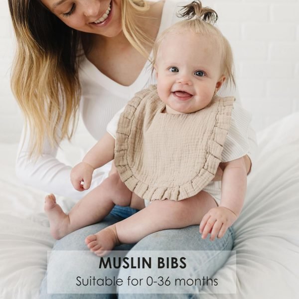 Baby Muslin Bibs Bandana Drool Bibs for Unisex Boys & Girls, Soft and Absorbent Cotton Teething Drooling Bib Set for Newborn Toddler