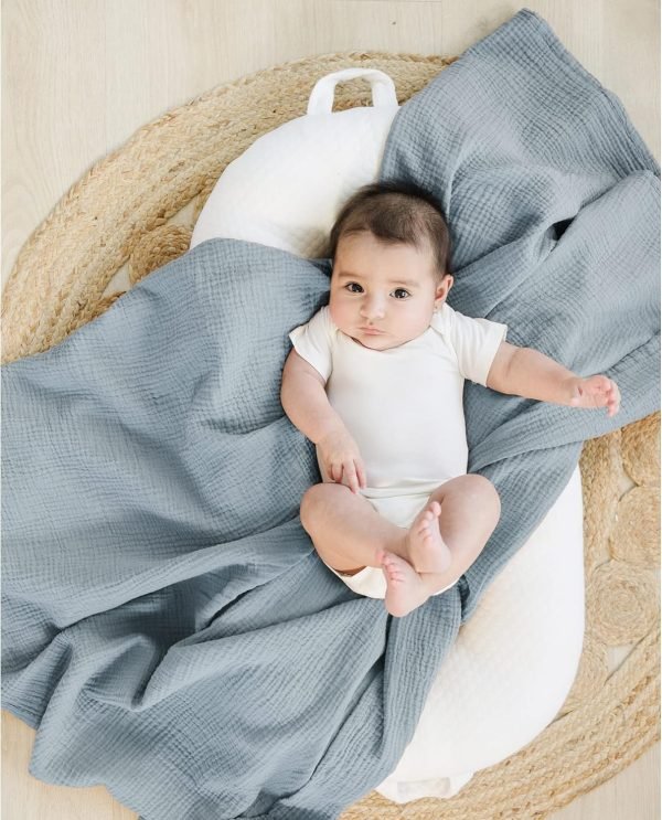 3 Pack Muslin Swaddle Blankets for Unisex, Newborn Receiving Blanket, Large 47 x 47 inches, Soft Breathable Muslin Baby Swaddles for Boys & Girls