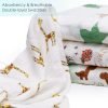 81pr-dtA6EL._SL1500 Baby Swaddle Blanket Unisex Swaddle Wrap Soft Silky Muslin Swaddle Blankets Neutral Receiving Blanket for Boys and Girls, 47 x 47 inches, Set of 4 - Fox/Elephant/Giraffe/Dinosaur