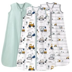 Baby Sleep Sack 6-12 Months 3 Pack 100% Cotton Lightweight 0.5 TOG Wearable Blanket Baby Sleep Bag with 2-Way Zipper for Newborn Infant Blue