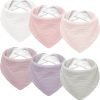 Muslin Baby Drool Bibs 6Pack Soft Triangular Adjustable Baby Bandana Bibs for Unisex Girls & Boys
